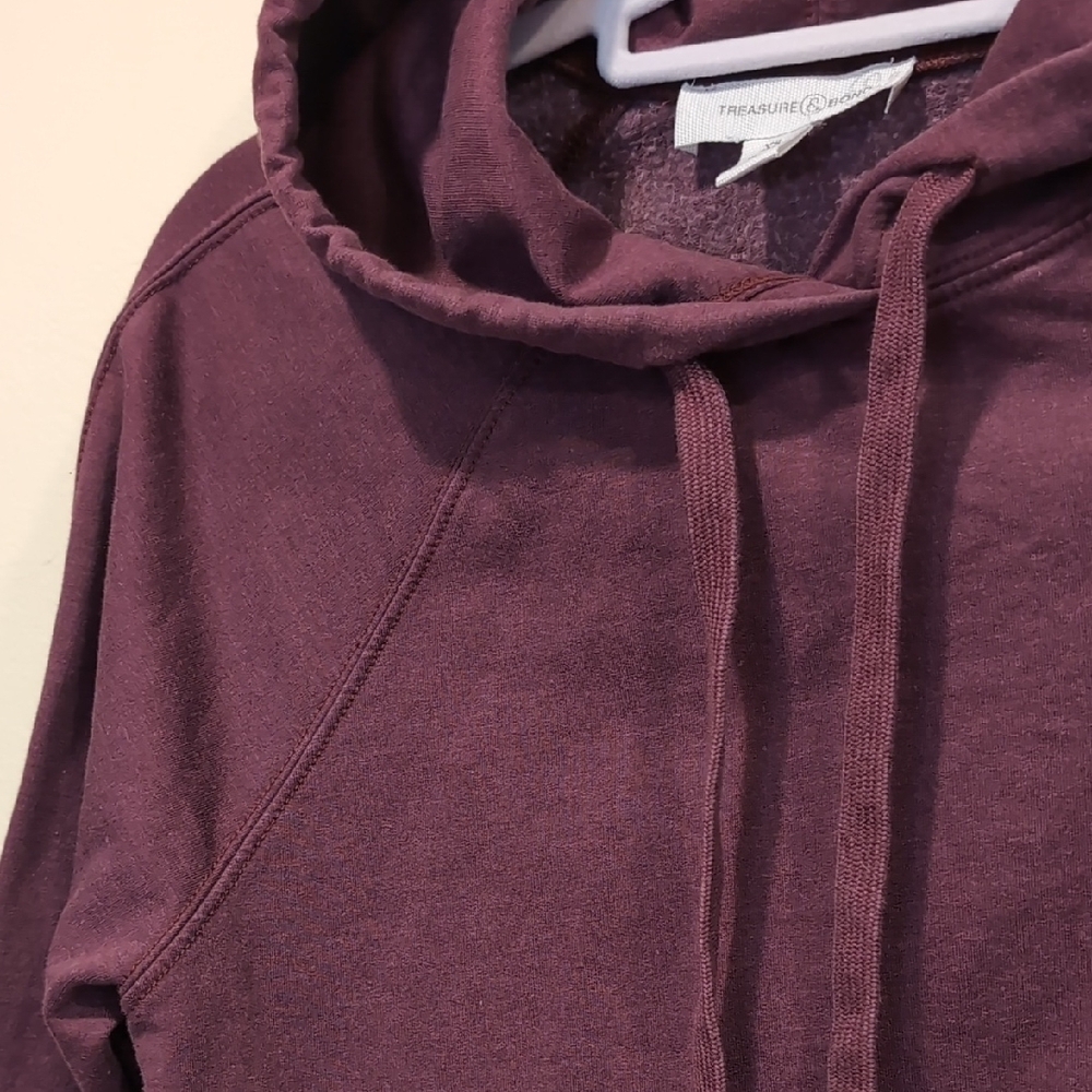 Treasure & Bond Purple Hoodie Soft Sweatshirt - Picture 3 of 5
